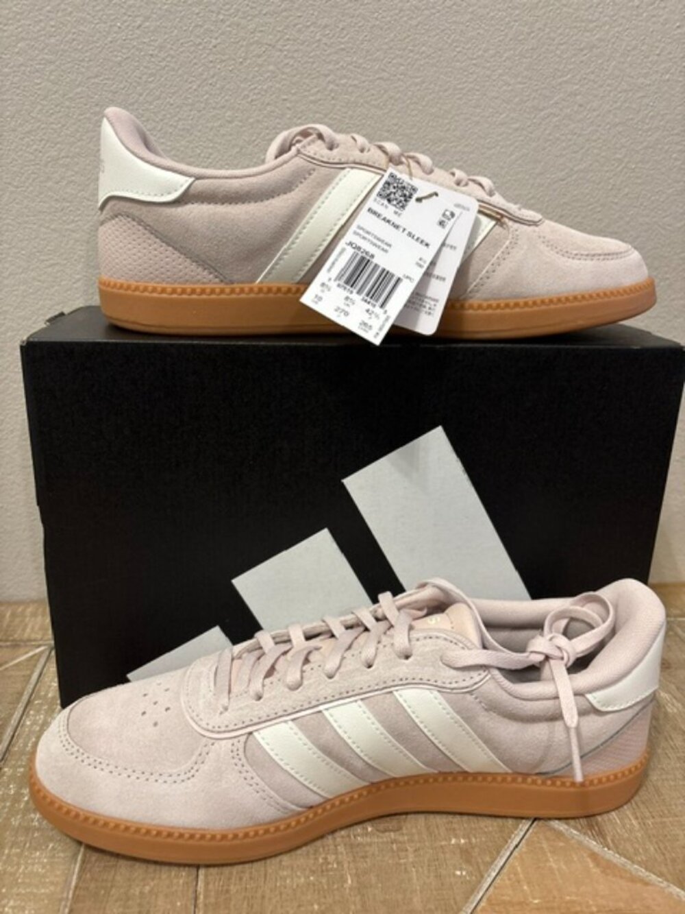 NEW adidas Breaknet Sleek Putty Mauve Core White Gum Sneakers Women 10 - Picture 4 of 6